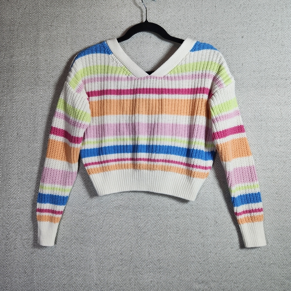 Jessica Simpson XS Striped Multicolor Women's Sweater Cardigan #spring - Picture 3 of 10